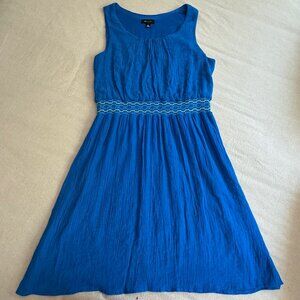 AB Studios Blue Pullover Lined‎ Tank Dress Elastic Waist Size XL